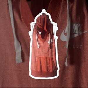 Nike Women's Red Sleeveless Hoodie